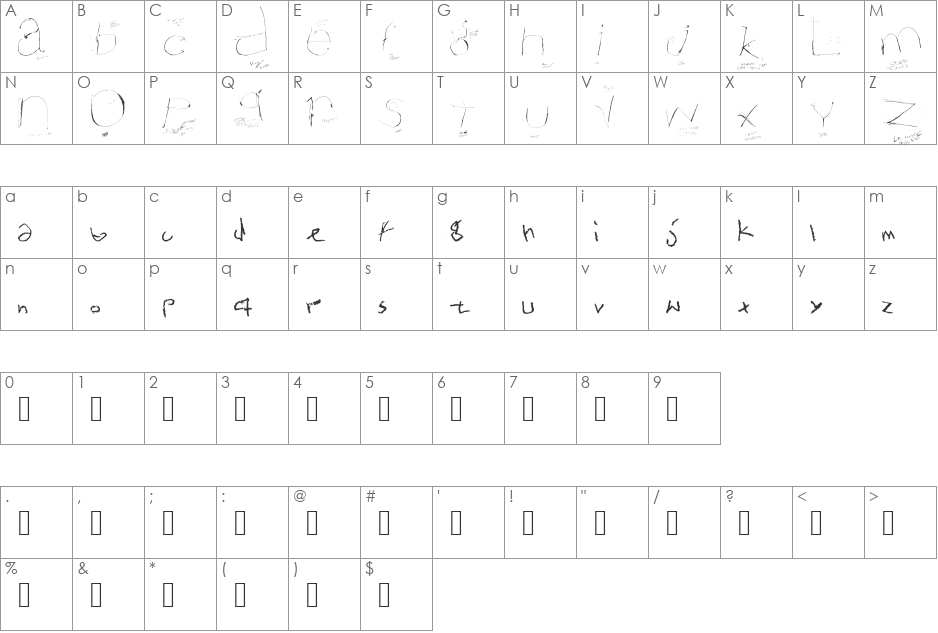 Ultramat font character map preview