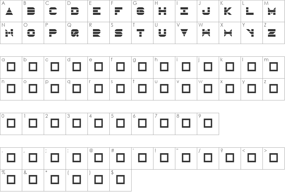 UltraSonic font character map preview