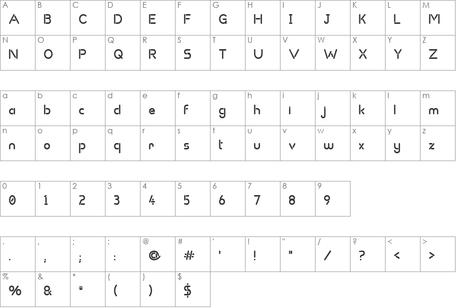 Um Sticks font character map preview