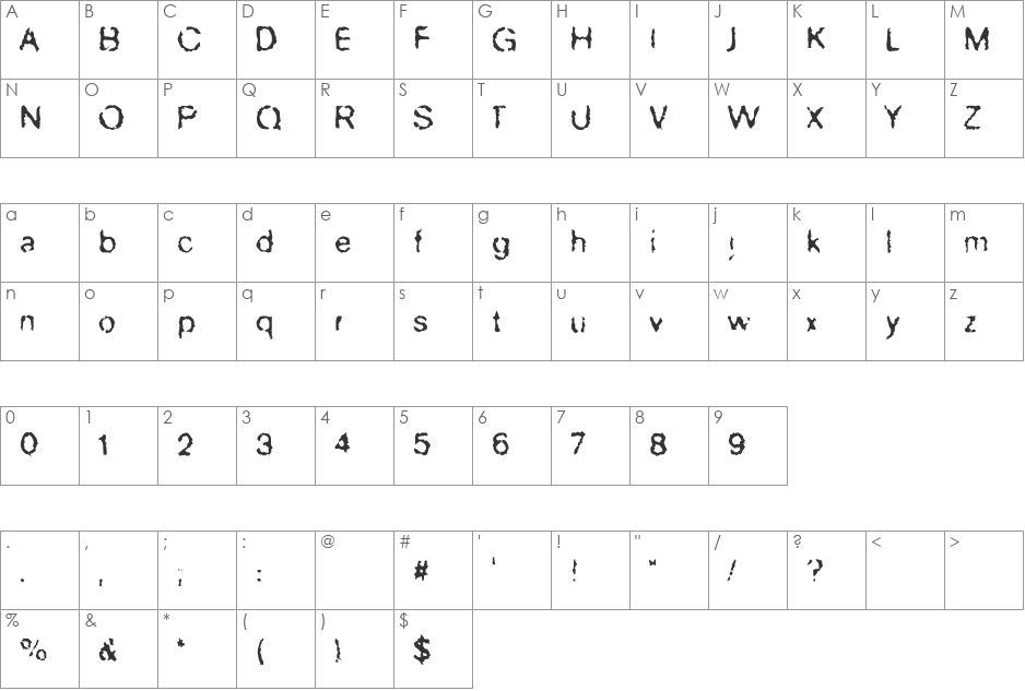 UmenType font character map preview