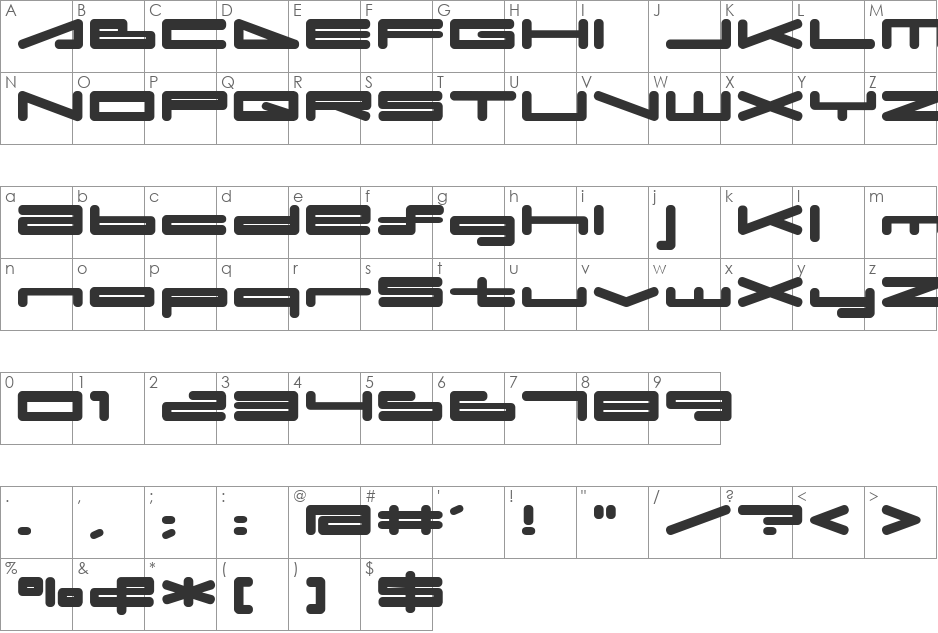 umopMedium font character map preview