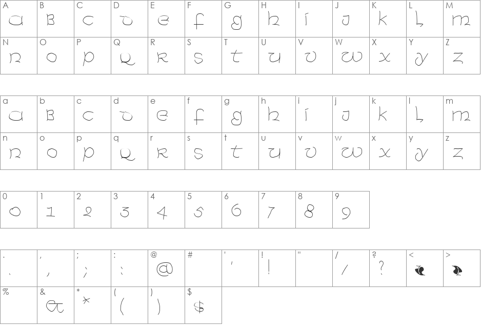 UncialeXpress-Light font character map preview