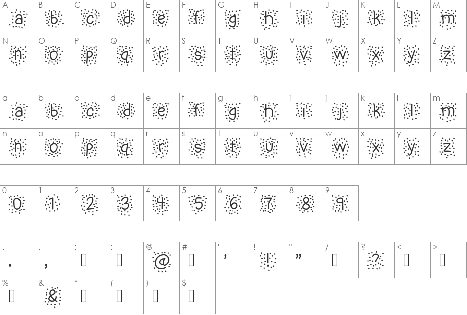 uncle salsa font character map preview