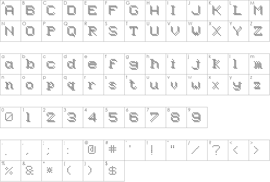 Underworld Odd font character map preview