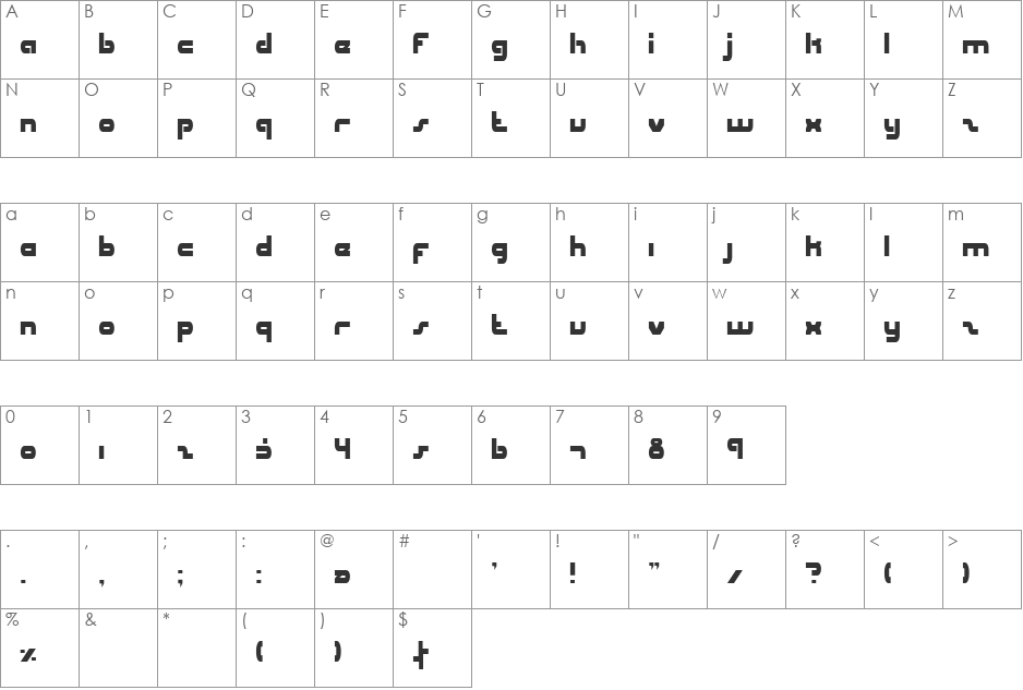 uni-sol condensed font character map preview