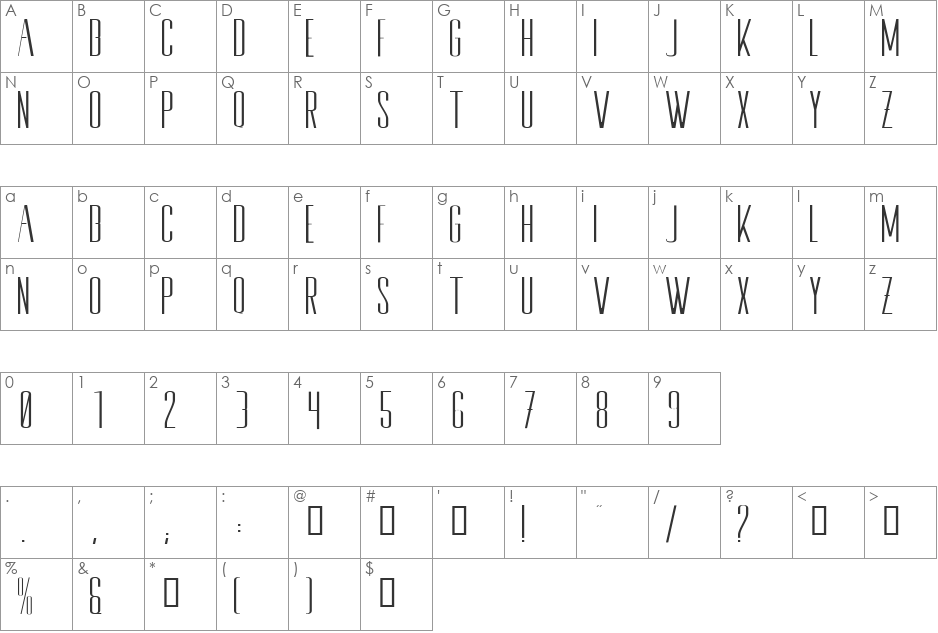 Beth Sans Med font character map preview