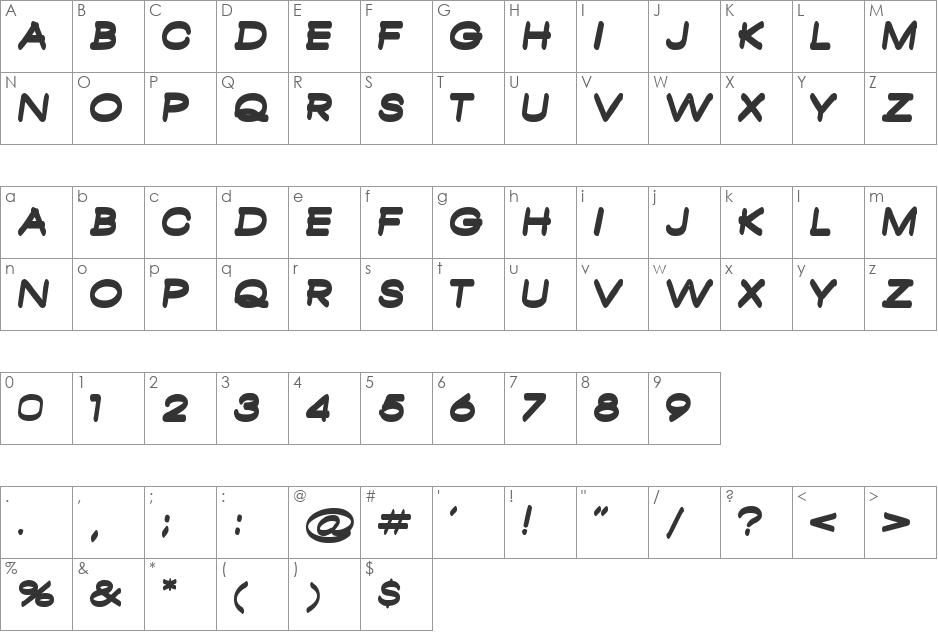 untitled font character map preview