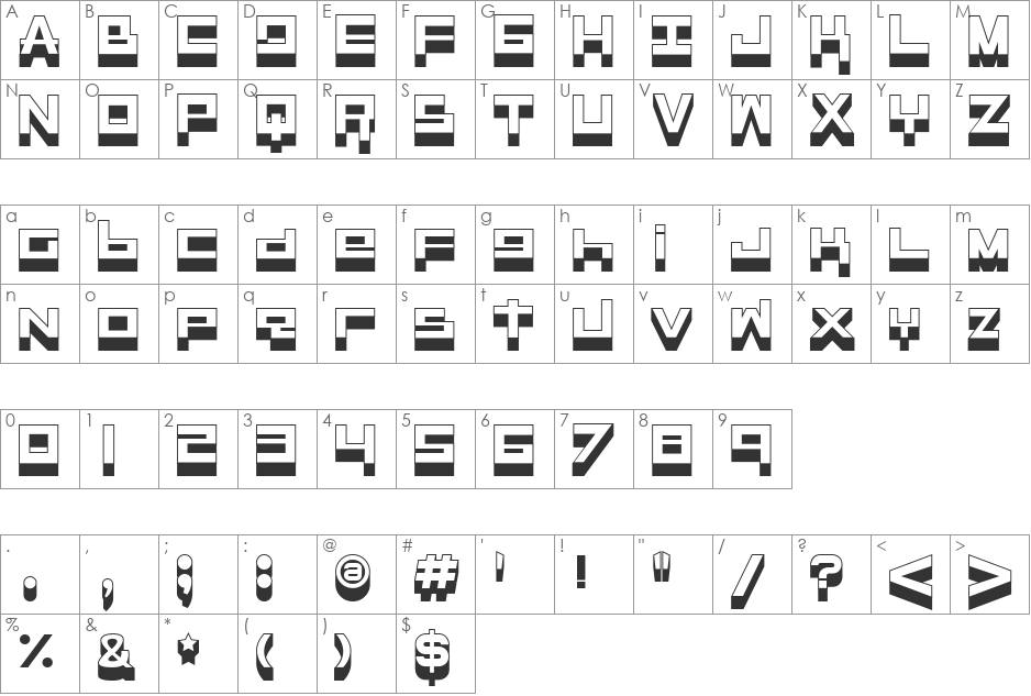 Untitled font character map preview