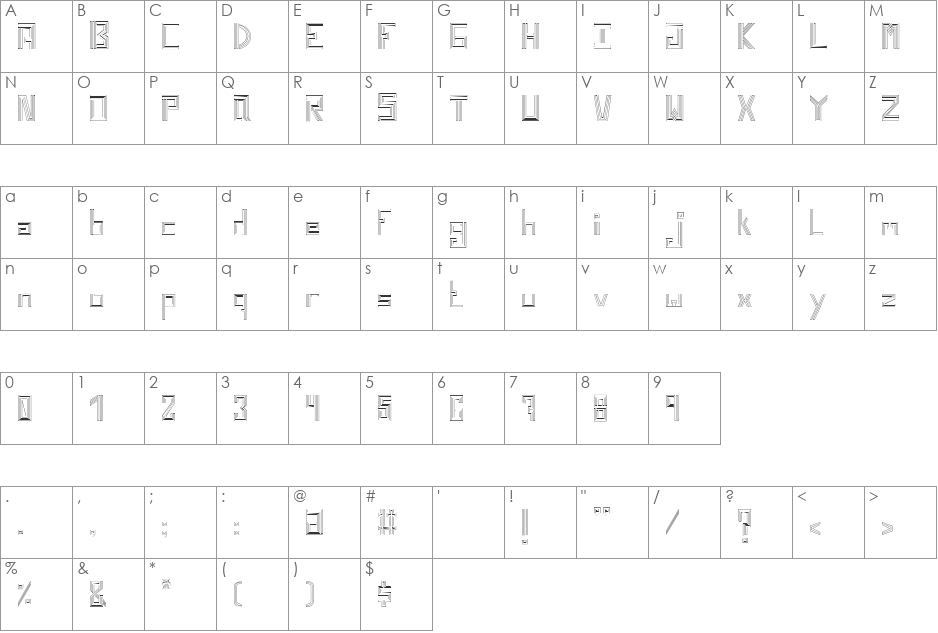 untrazuko font character map preview