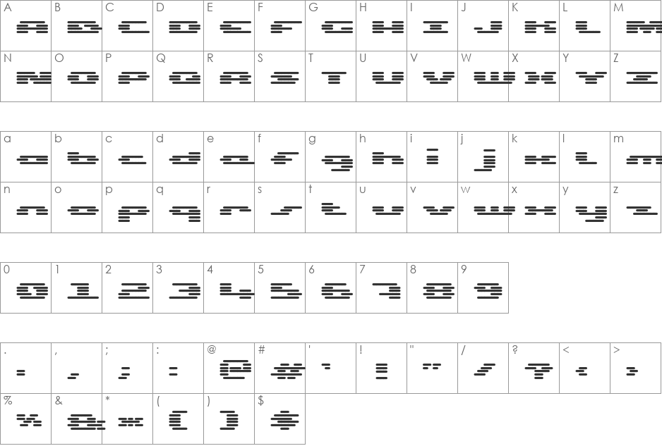 UP Tiny lcd four 8 decoH font character map preview