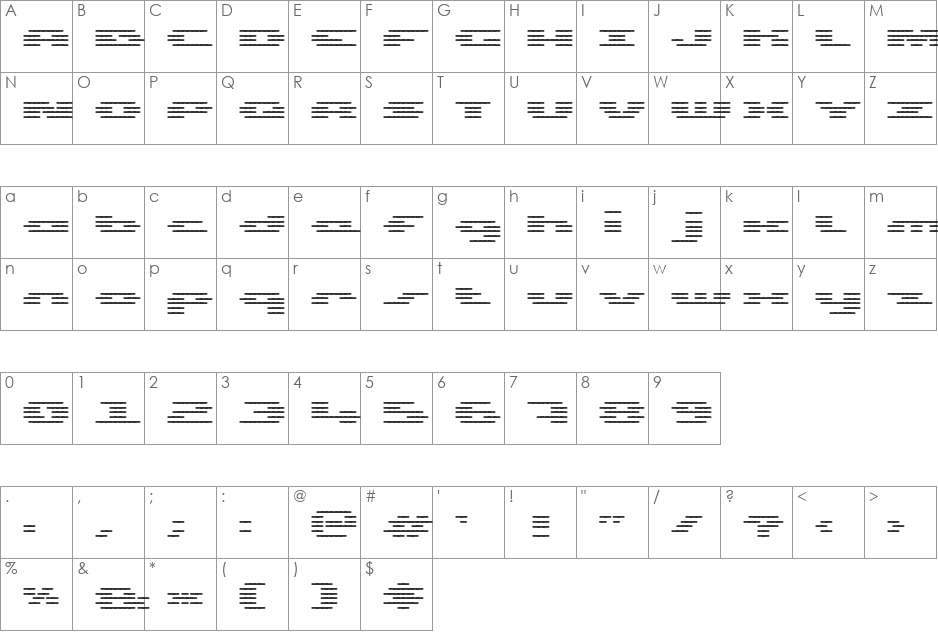 UP Tiny lcd four 8 decoH font character map preview