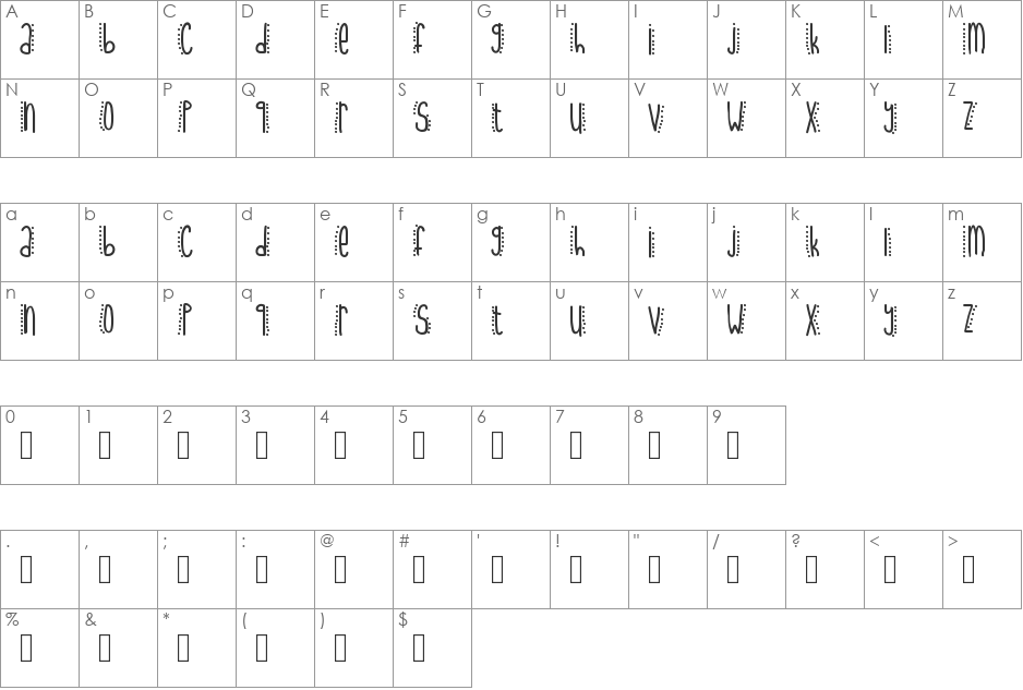 uptown funk font character map preview