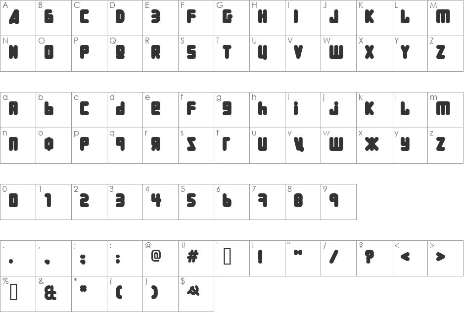 URAL 3d font character map preview
