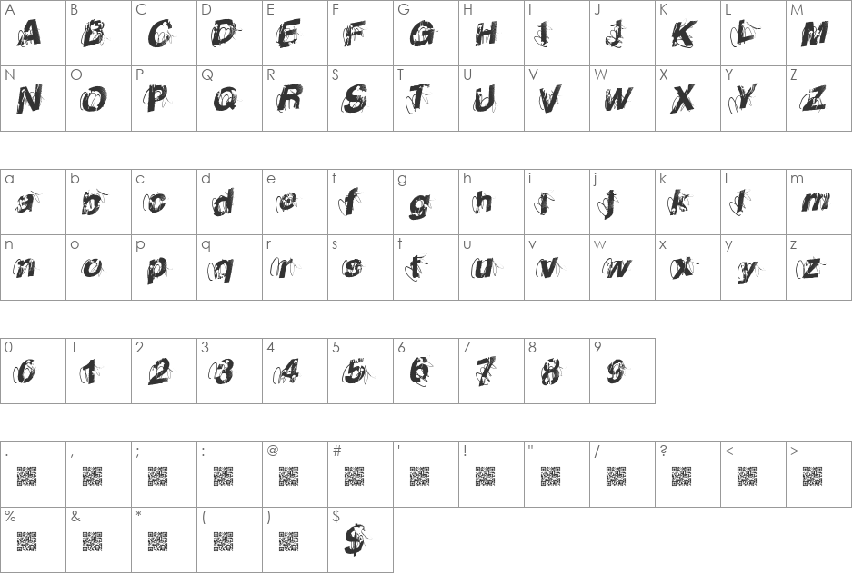 UrbanPoster font character map preview