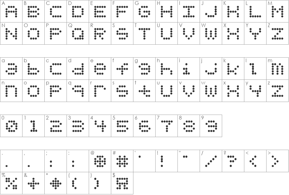 URLYbird font character map preview