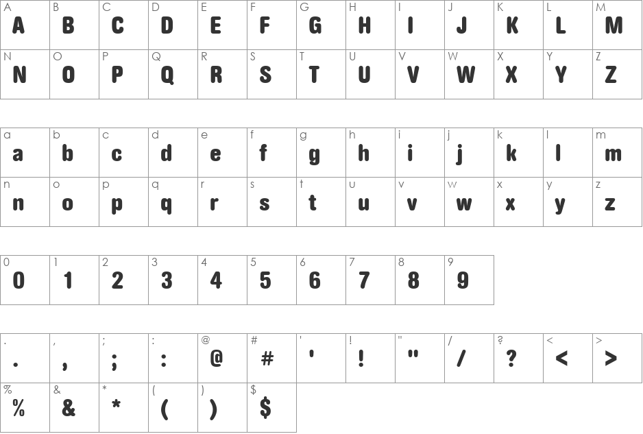 URWAccidaliaBucRouDBolCon font character map preview