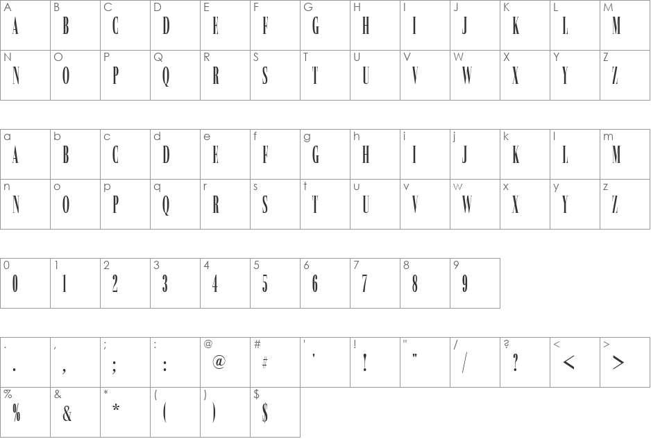 URWBassorahComDMed font character map preview
