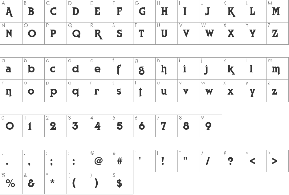 URWCopernicusAltD font character map preview