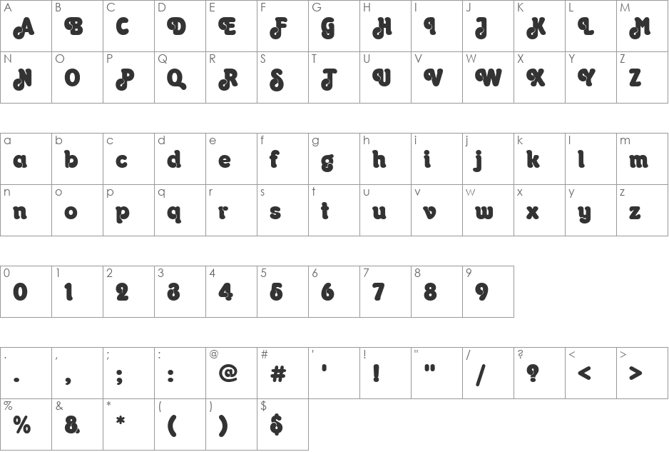 URWOrontiusD font character map preview