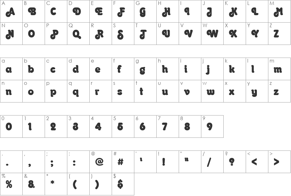 URWOrontiusP font character map preview