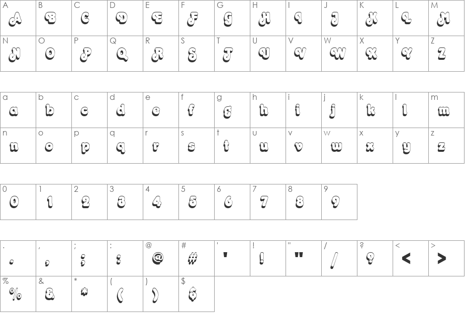 URWOrontiusShaD font character map preview