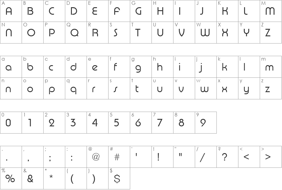 URWPuiseuxDLig font character map preview