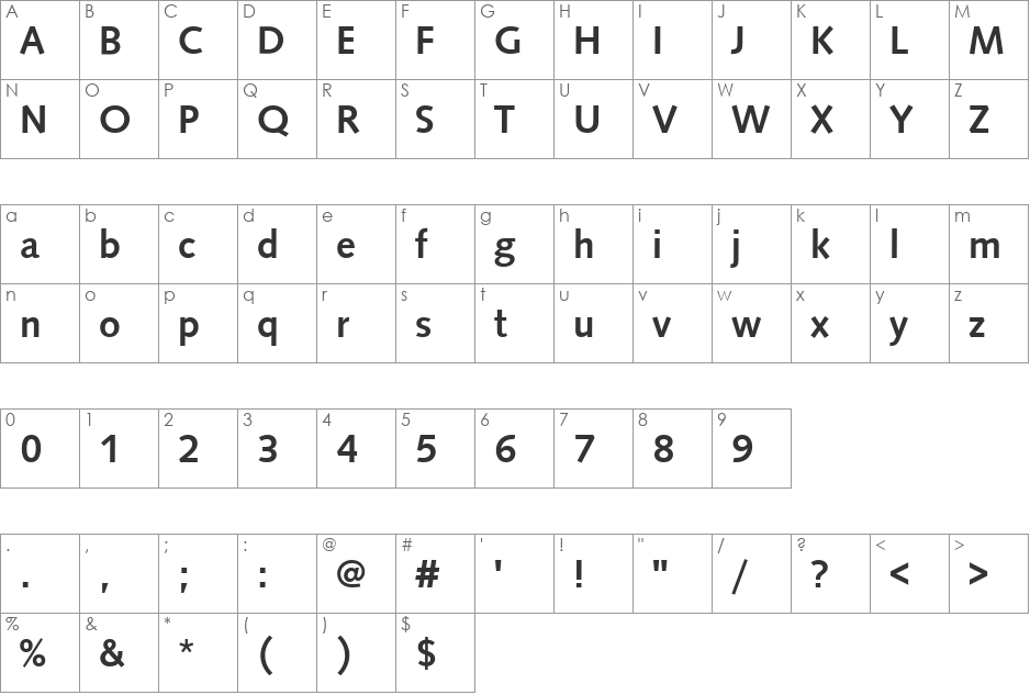 URWSamarkandDMed font character map preview
