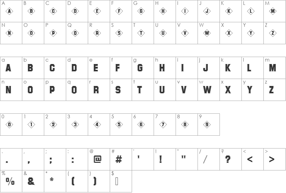 URWSulpiciusIniD font character map preview