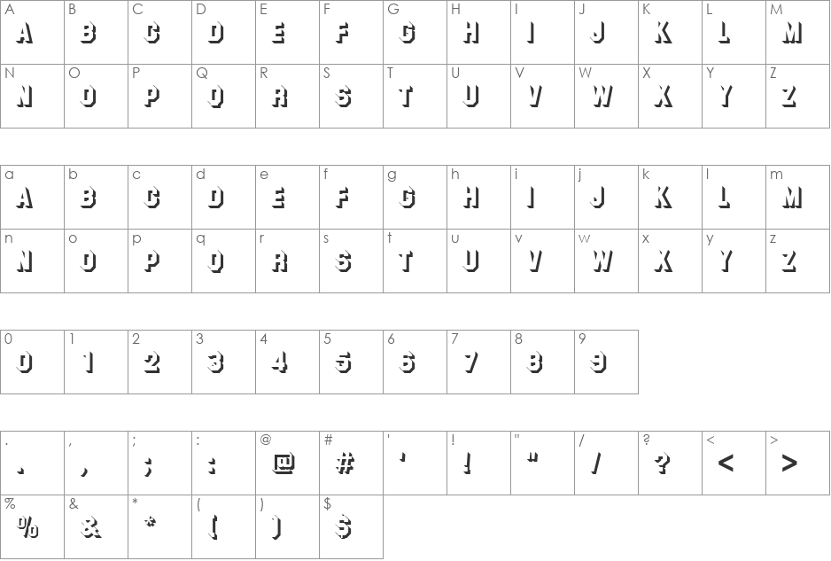 URWSulpiciusShaD font character map preview