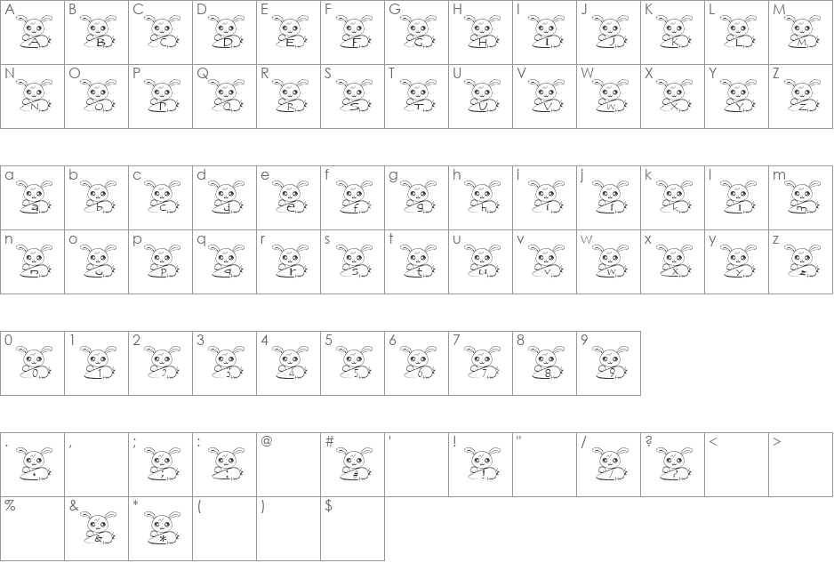 usa Font font character map preview