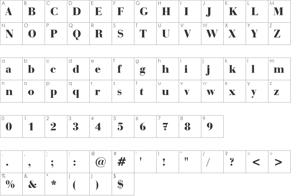 UVN Bach Dang Nang font character map preview