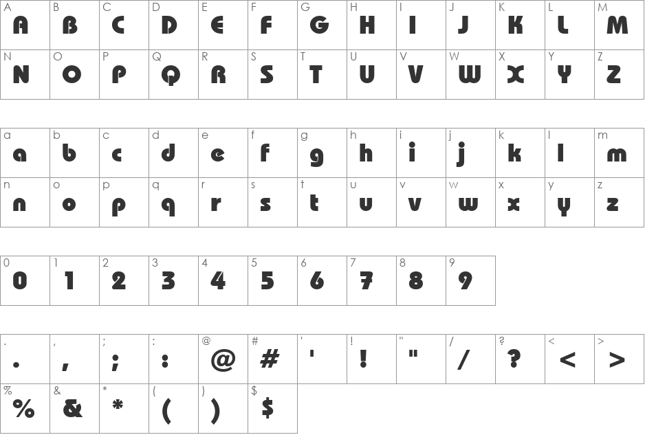 UVN Bai Sau Nang font character map preview