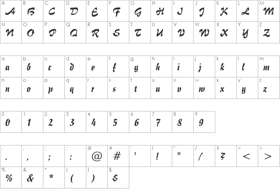 UVN Bui Doi font character map preview