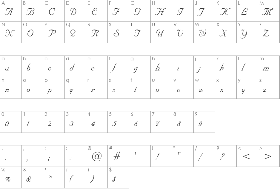 UVN Dinh Hon font character map preview