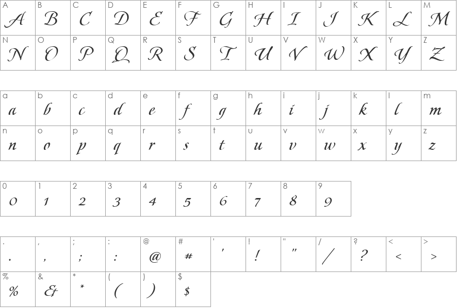 UVN Mau Tim 2 font character map preview