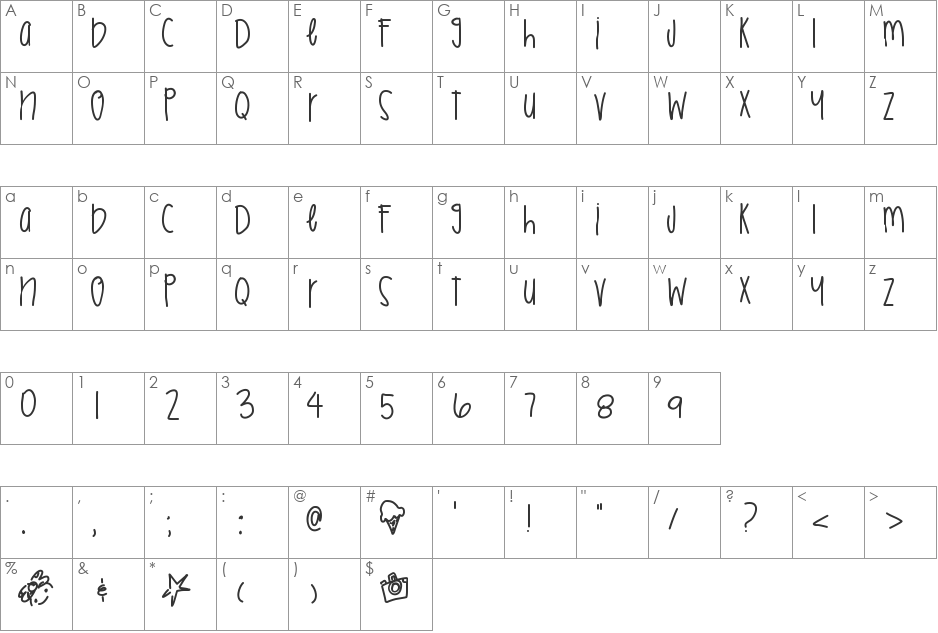 BeyondHyped font character map preview