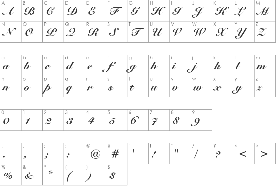 UVN Sang Song Nang font character map preview