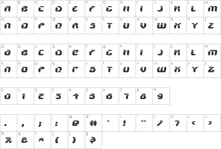 V5 Ampon font character map preview