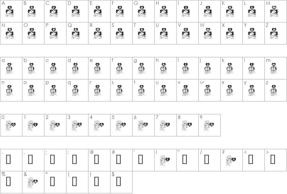 Val & Tyne font character map preview