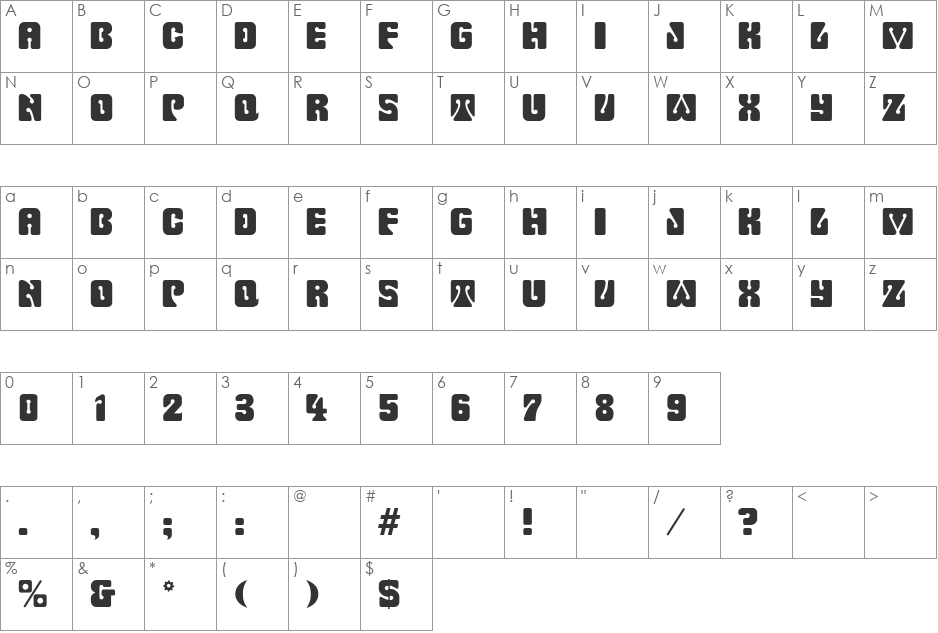 BiancaBecker font character map preview