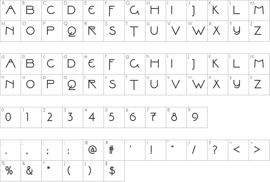 Valley Grrrl NF font character map preview