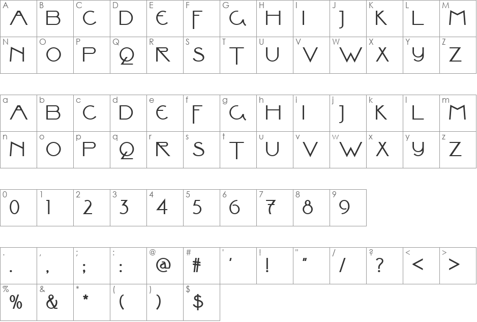 Valley Grrrl NF font character map preview