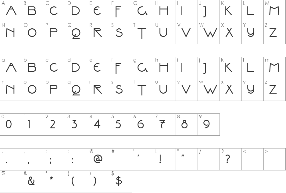 ValleyGrrrlNF font character map preview