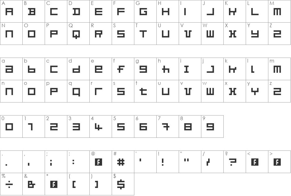 Van Doesburg font character map preview