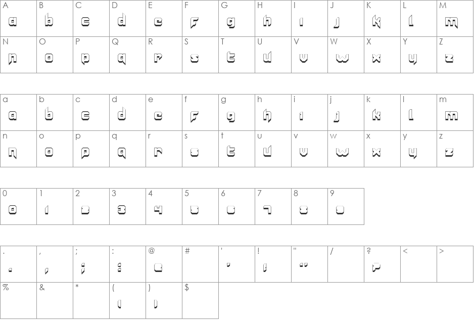 Vannoidyk font character map preview