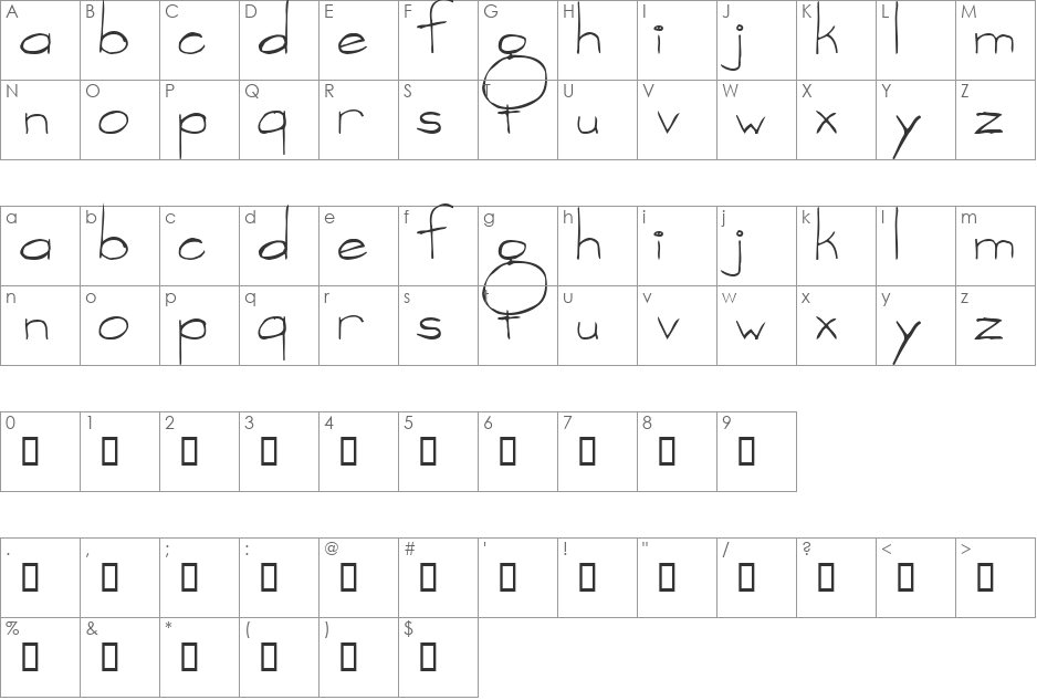 vargas font character map preview