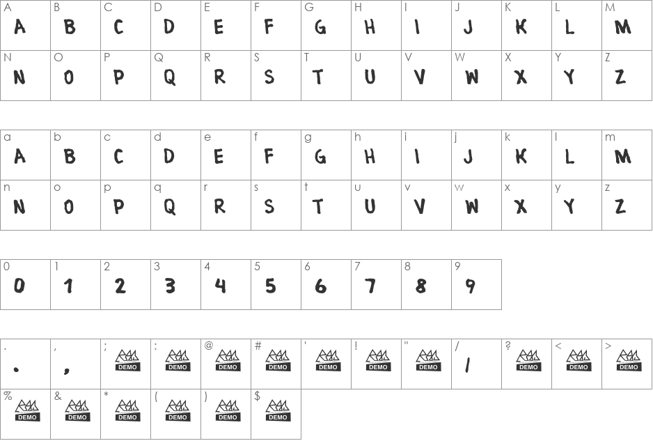 VARIAL HELLFLIP font character map preview