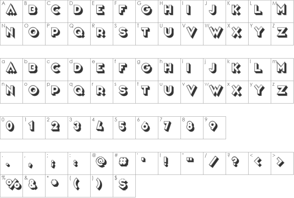 Variet font character map preview