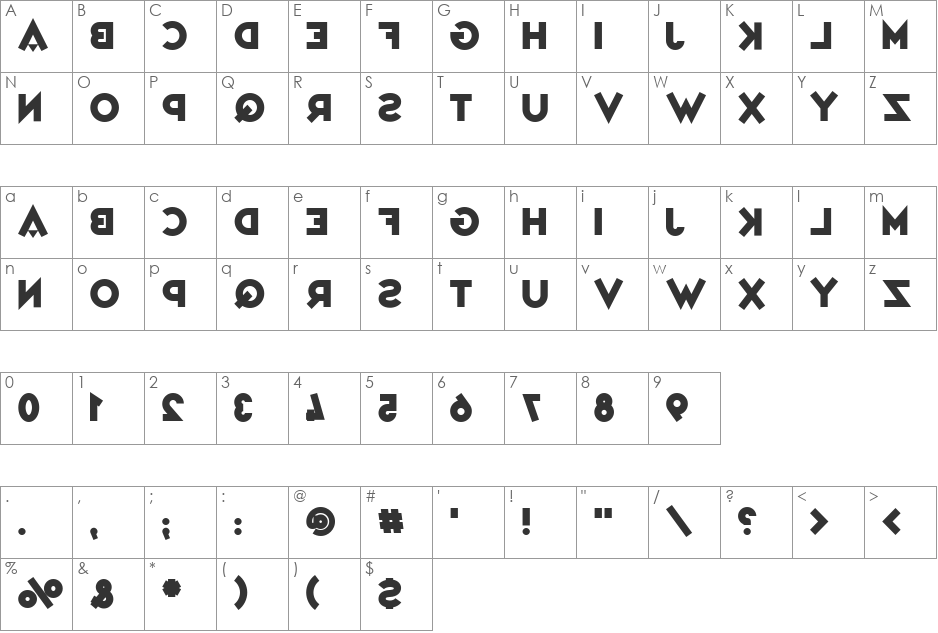 Variet font character map preview