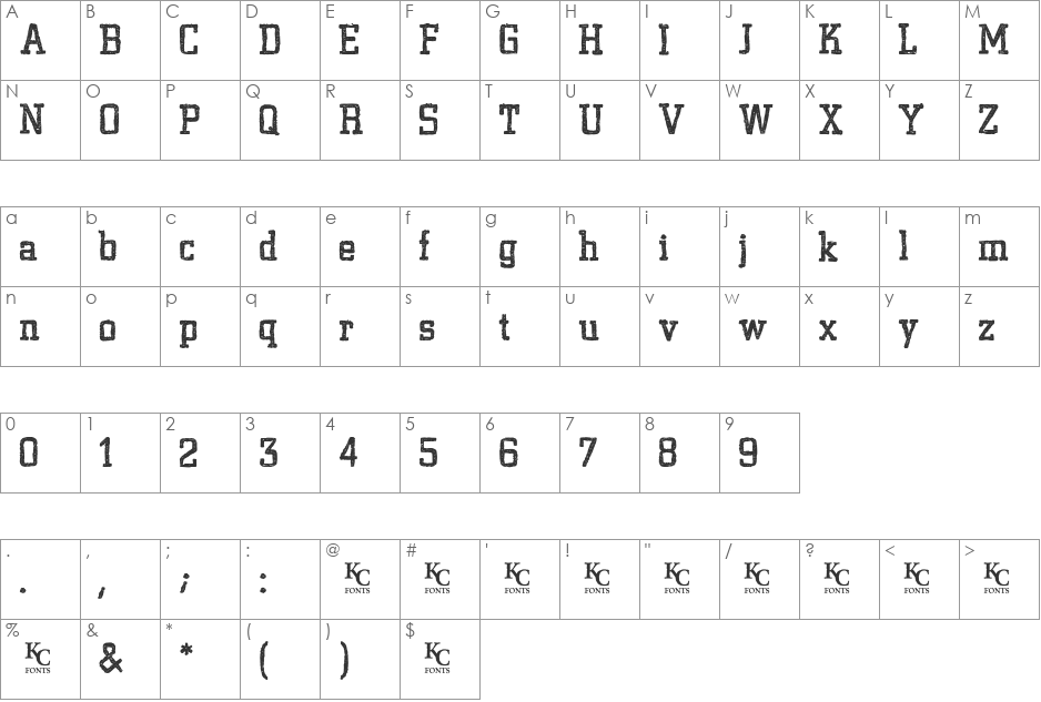 Varsity Playbook font character map preview